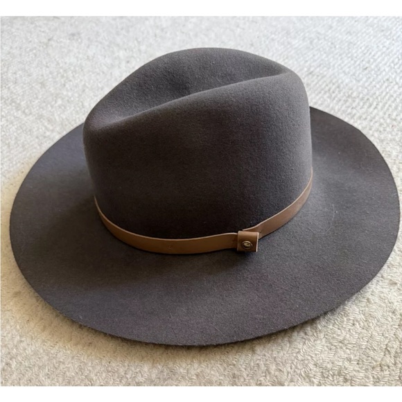 Rag & Bone Floppy Brim Wool Fedora Hat Taupe Gray LARGE $250 - Picture 1 of 6